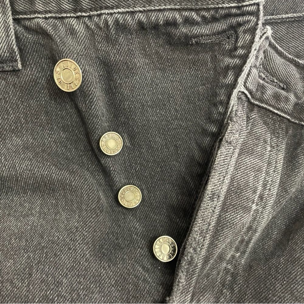 Agolde Criss Cross Straight Jeans in Shambles Black Wash Raw Hem Women’s Size 24 - Picture 9 of 16